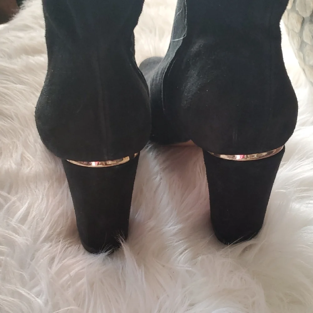 Brian Atwood Black Ankle Booties with Suede Finish - Picture 5 of 12
